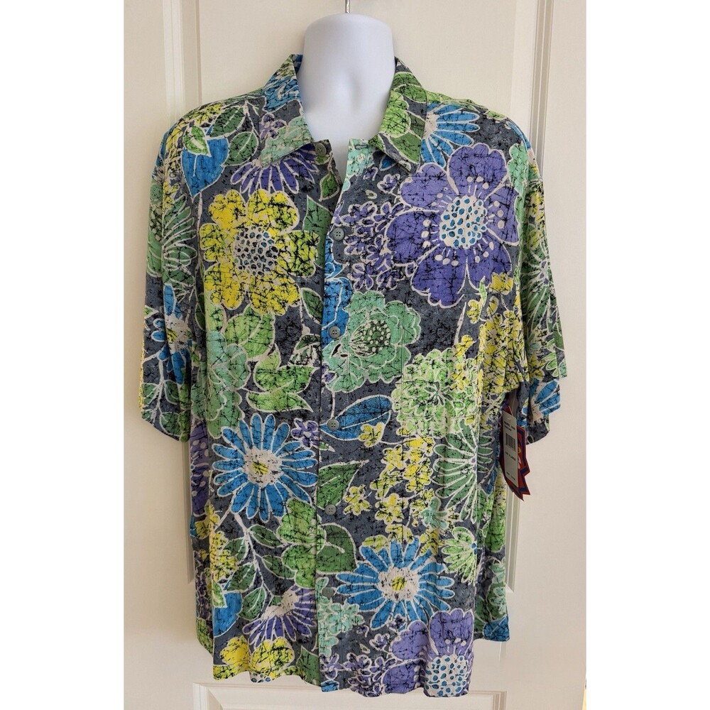 Jams World Men’s Hawaiian Aloha Short Sleeve Shirt, XL, “ Wabi Sabi”, NWT